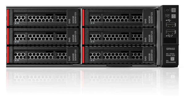 نمای جلویی سرور لنوو ThinkSystem SR550