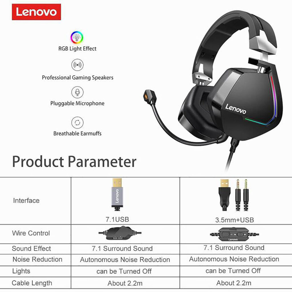 مشخصات هدفون گیمینگ لنوو h402