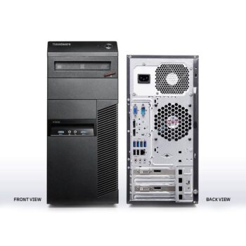 زاویه پشت و جلوی کامپیوتر صنعتی لنوو ThinkCentre M90P Tower