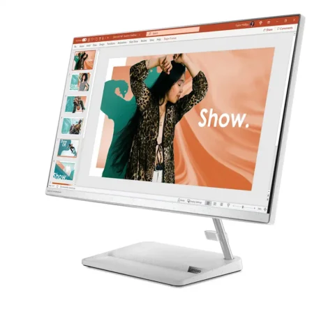 آل این وان لنوو IdeaCentre AIO 3i Gen 7 (27″ Intel) سفید نمای راست جلو