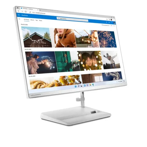 آل این وان لنوو IdeaCentre AIO 3i Gen 7 (27″ Intel) سفید نمای چپ جلو