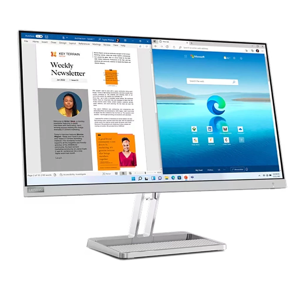 Lenovo Monitor L27i-40 (7) نمای جلوی مانیتور