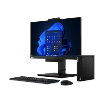 میکرو کیس لنوو ThinkCentre M70q Gen 4 Tiny با موس کیبورد مانیتور